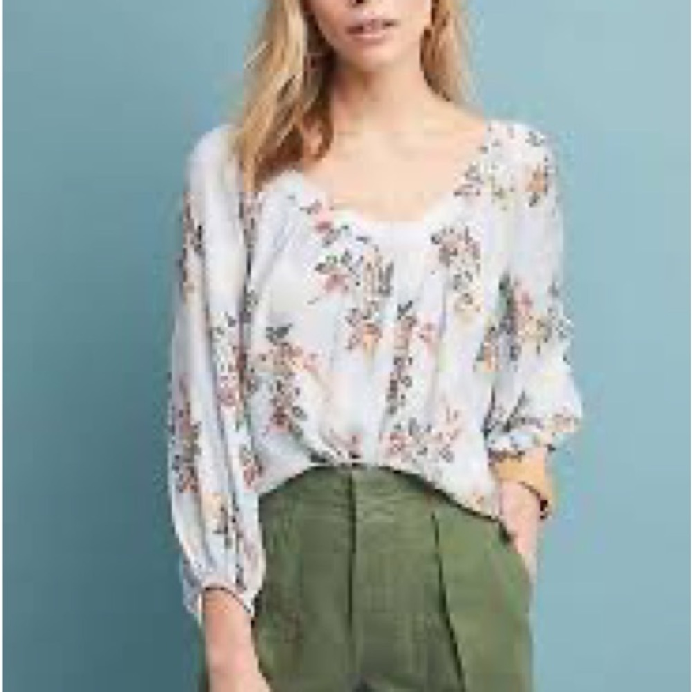Anthropologie Maeve Boswell Floral Top